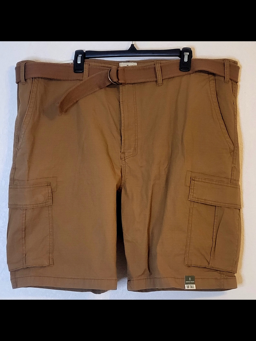 Mutual Weave Belted Mens Cargo Shorts With A Relaxed Fit Sz 50 Tall